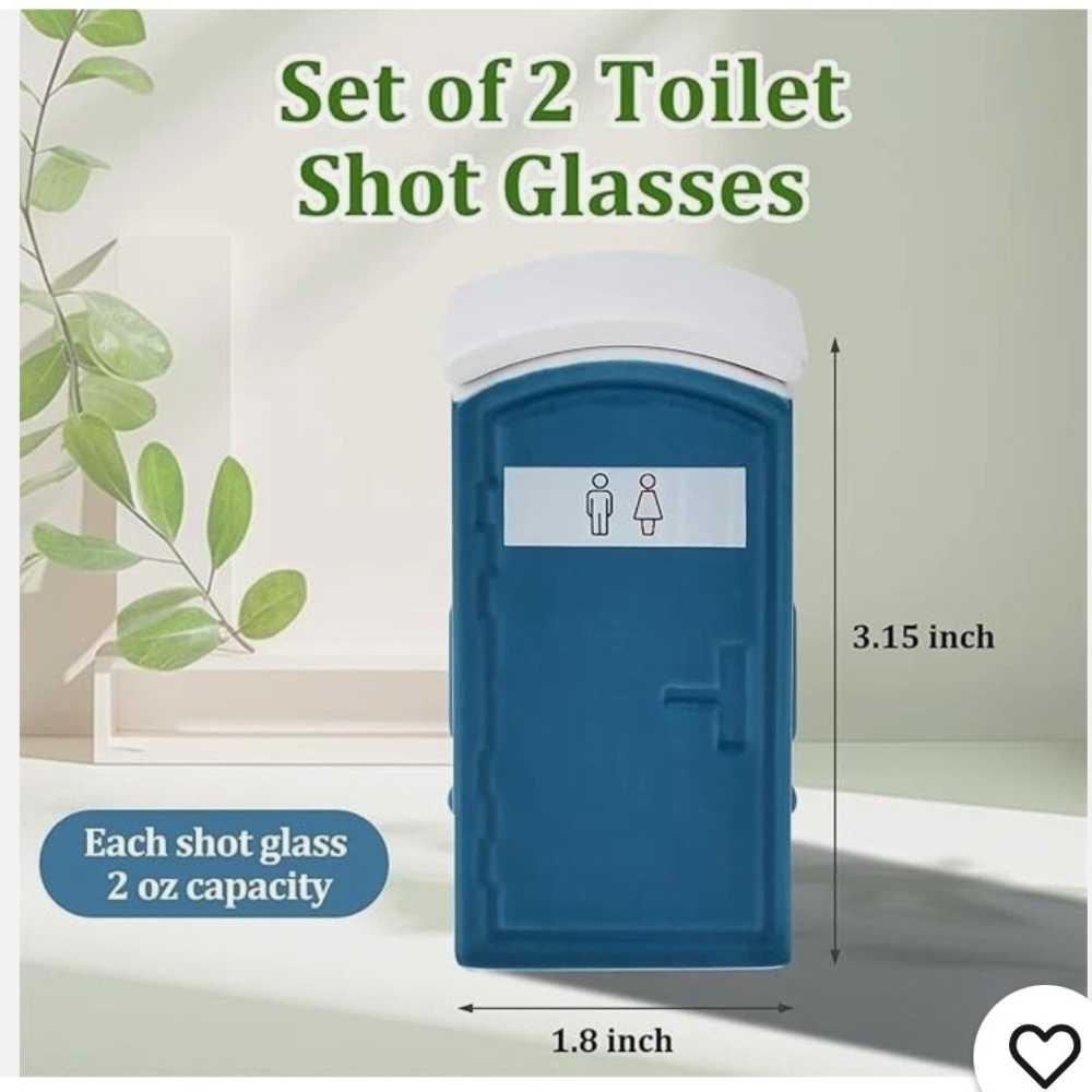 Portable Toilet Shot Glasses Set - Blue